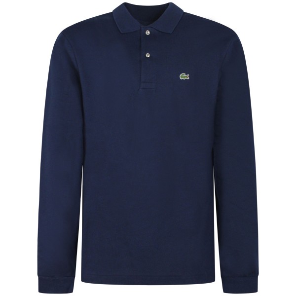 Polo blu a manica lunga per uomo