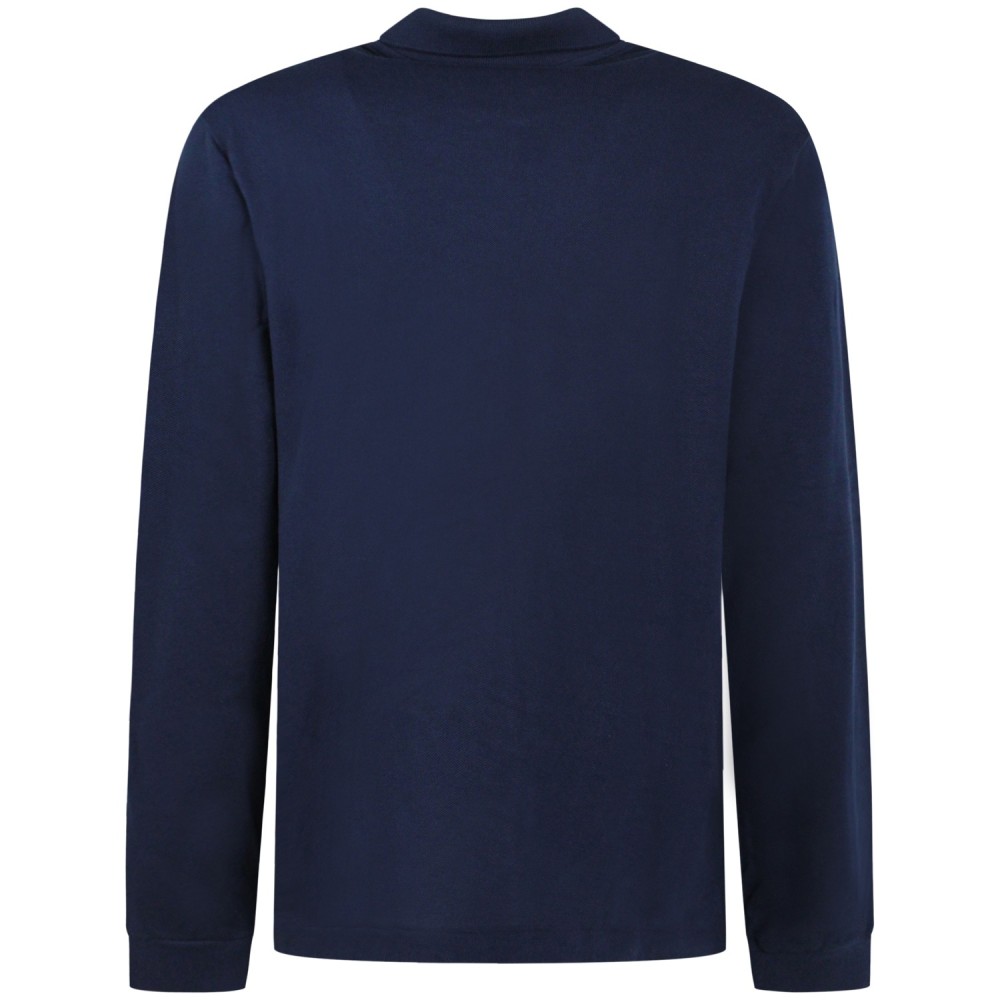 Polo blu a manica lunga per uomo