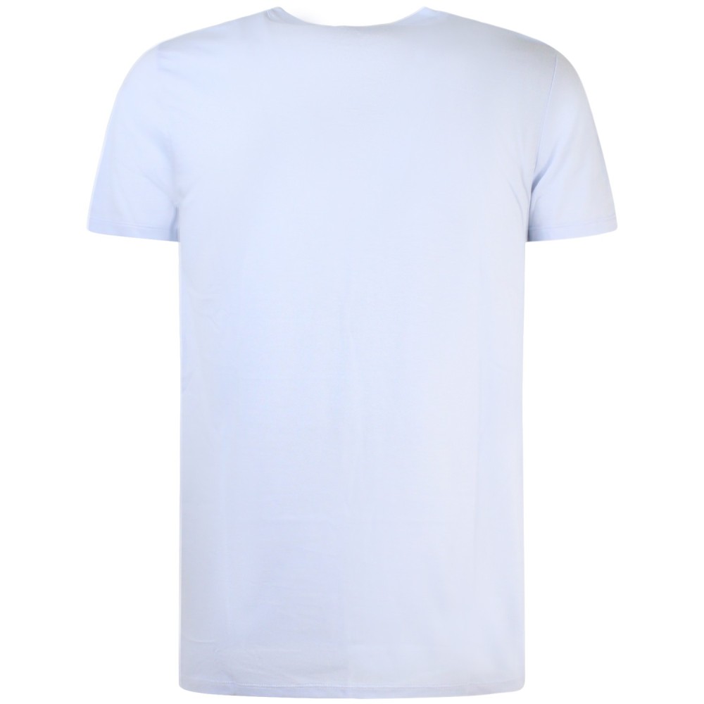 T-shirt celeste con mini logo per uomo