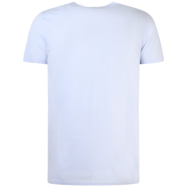 T-shirt celeste con mini logo per uomo
