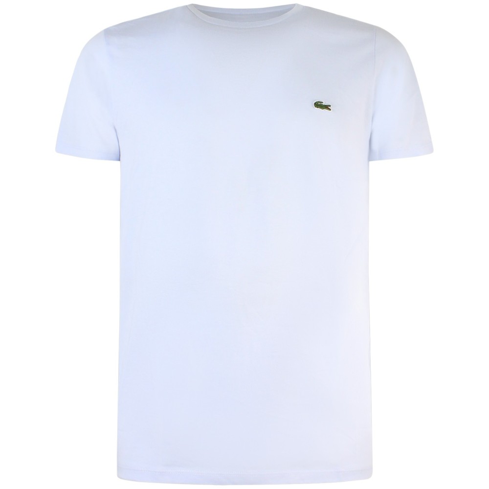 T-shirt celeste con mini logo per uomo