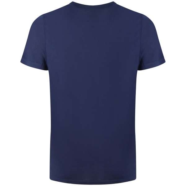 T-shirt blu con mini logo per uomo