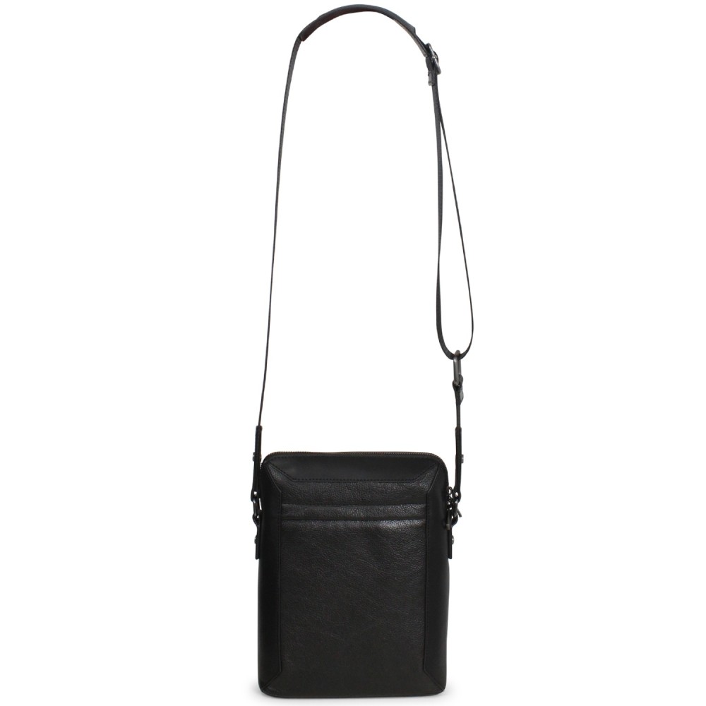 Tracolla nera con mini logo per uomo