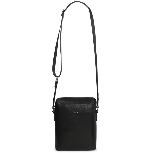 Tracolla nera con mini logo per uomo