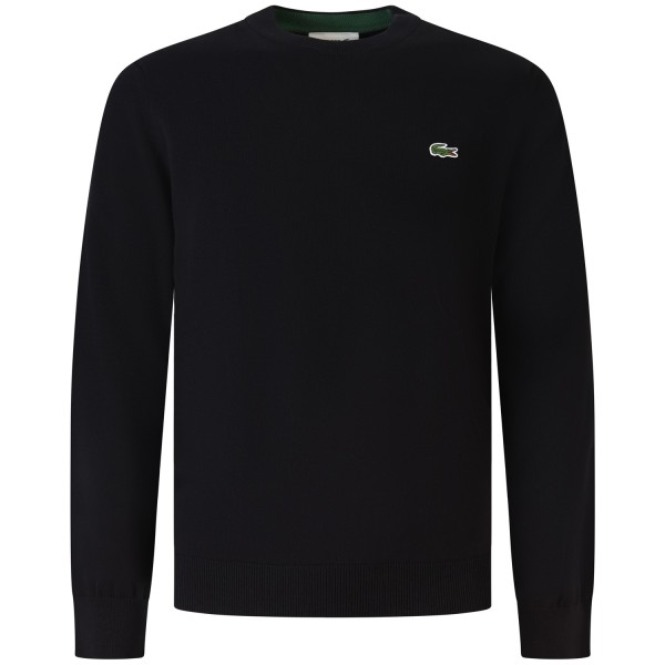 Maglione nero con mini logo per uomo