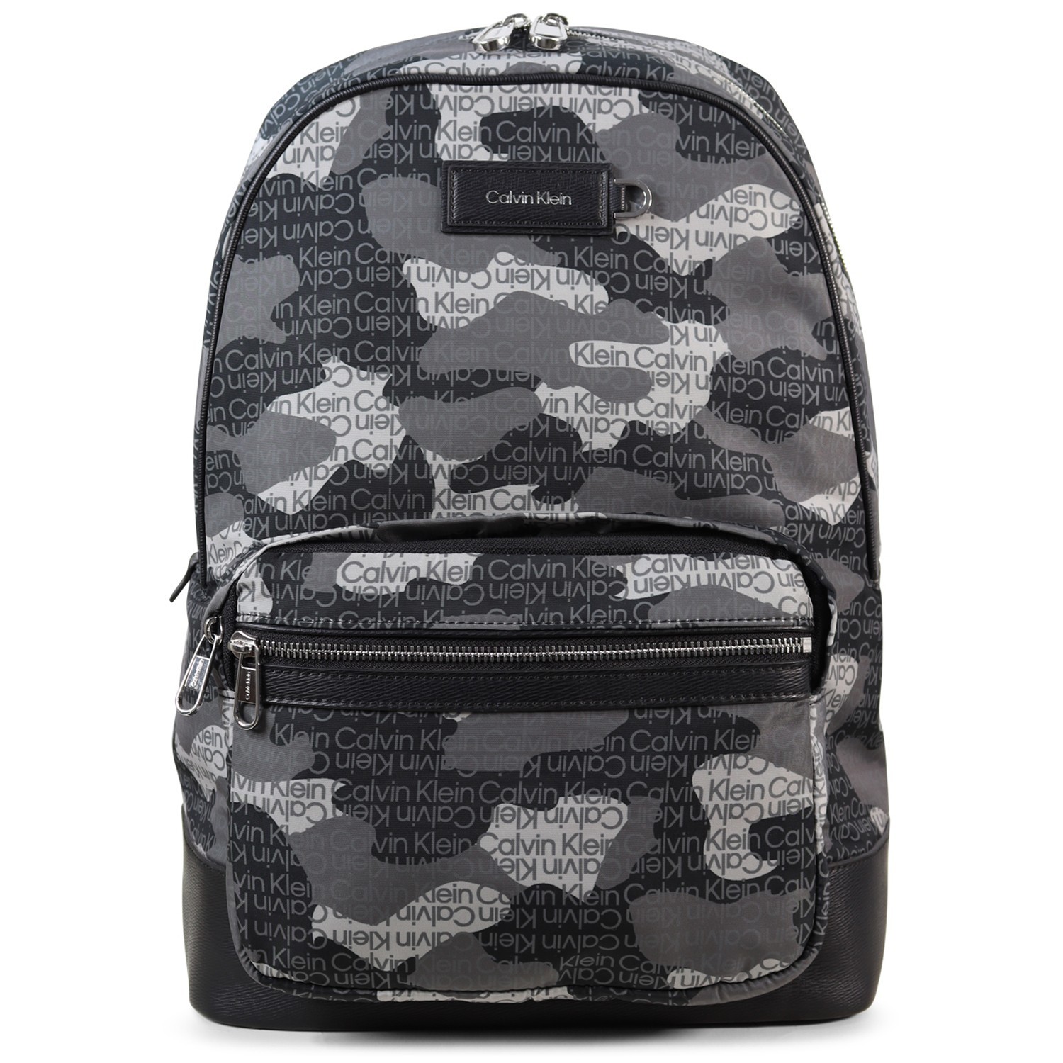 Zaino nero con fantasia logata per uomo