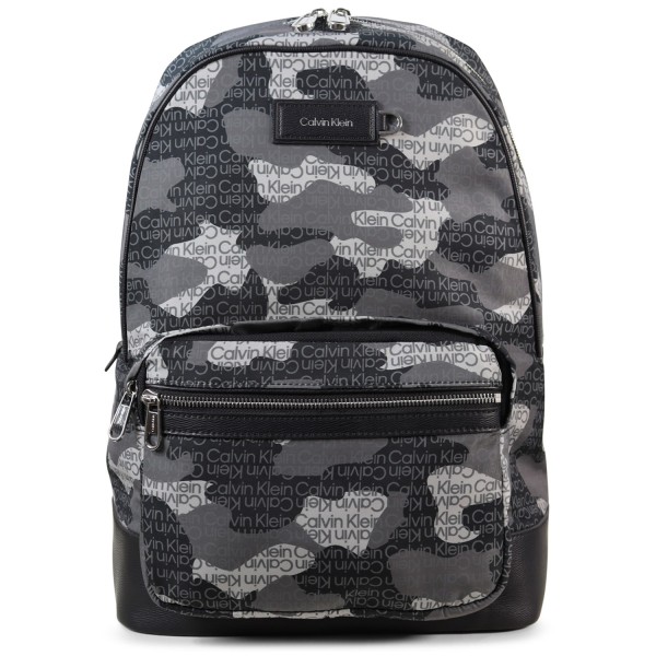 Zaino nero con fantasia logata per uomo