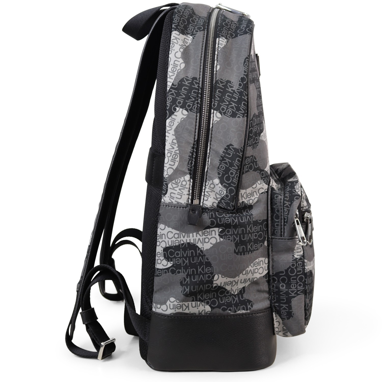 Zaino nero con fantasia logata per uomo 2