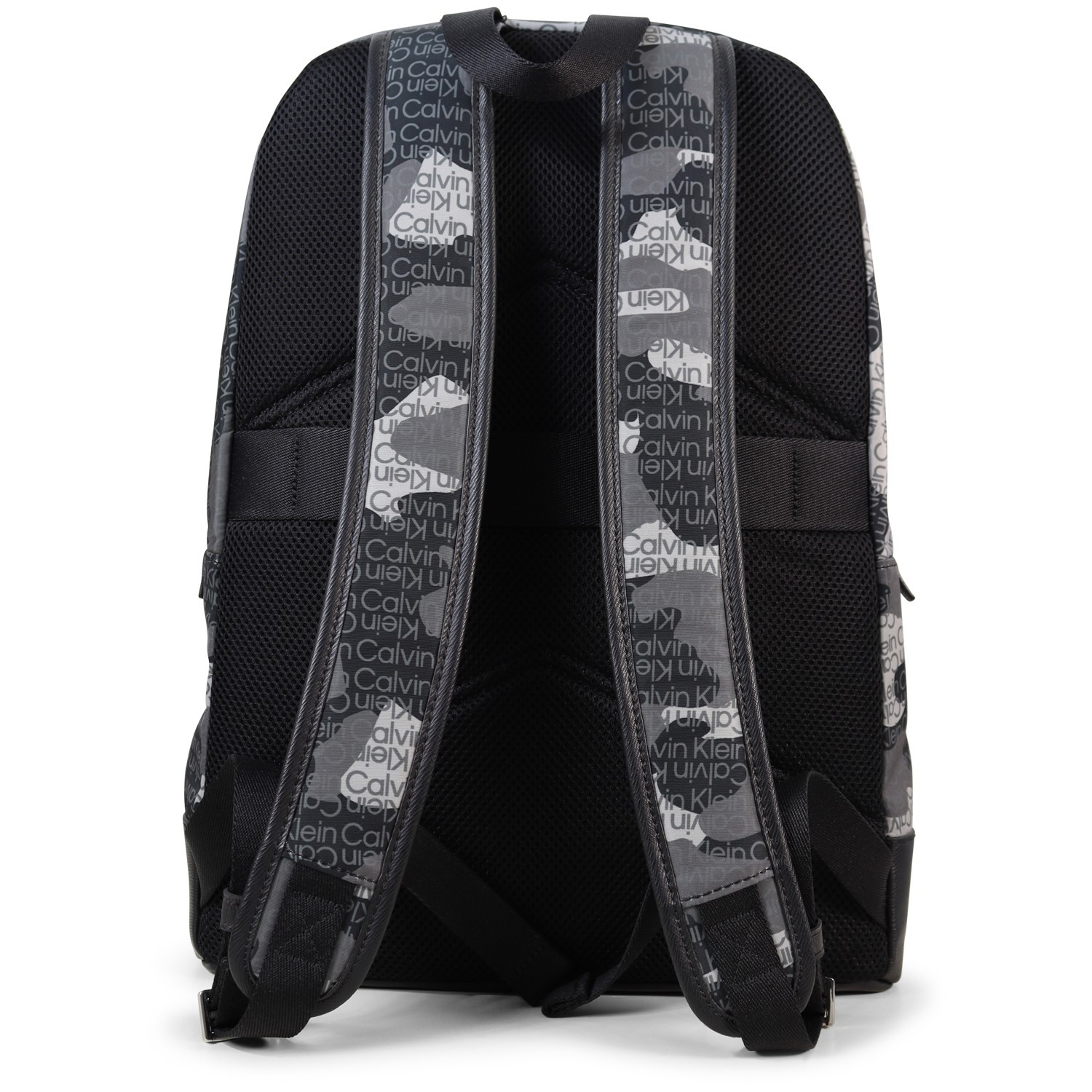 Zaino nero con fantasia logata per uomo