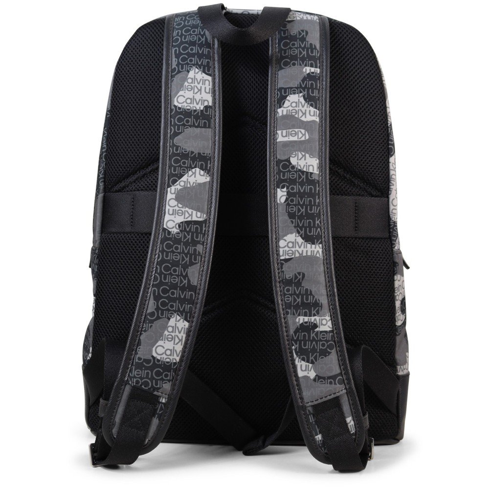 Zaino nero con fantasia logata per uomo