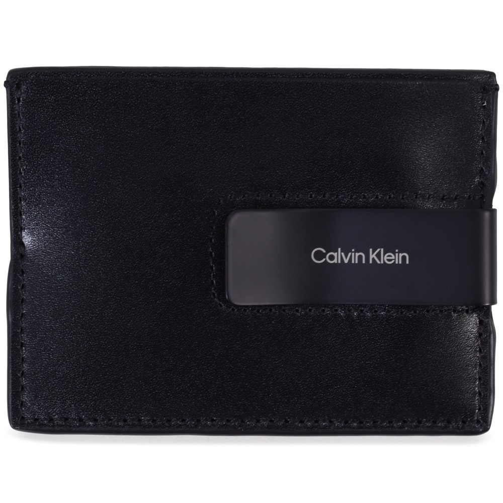 Portacarte nero con mini logo per uomo