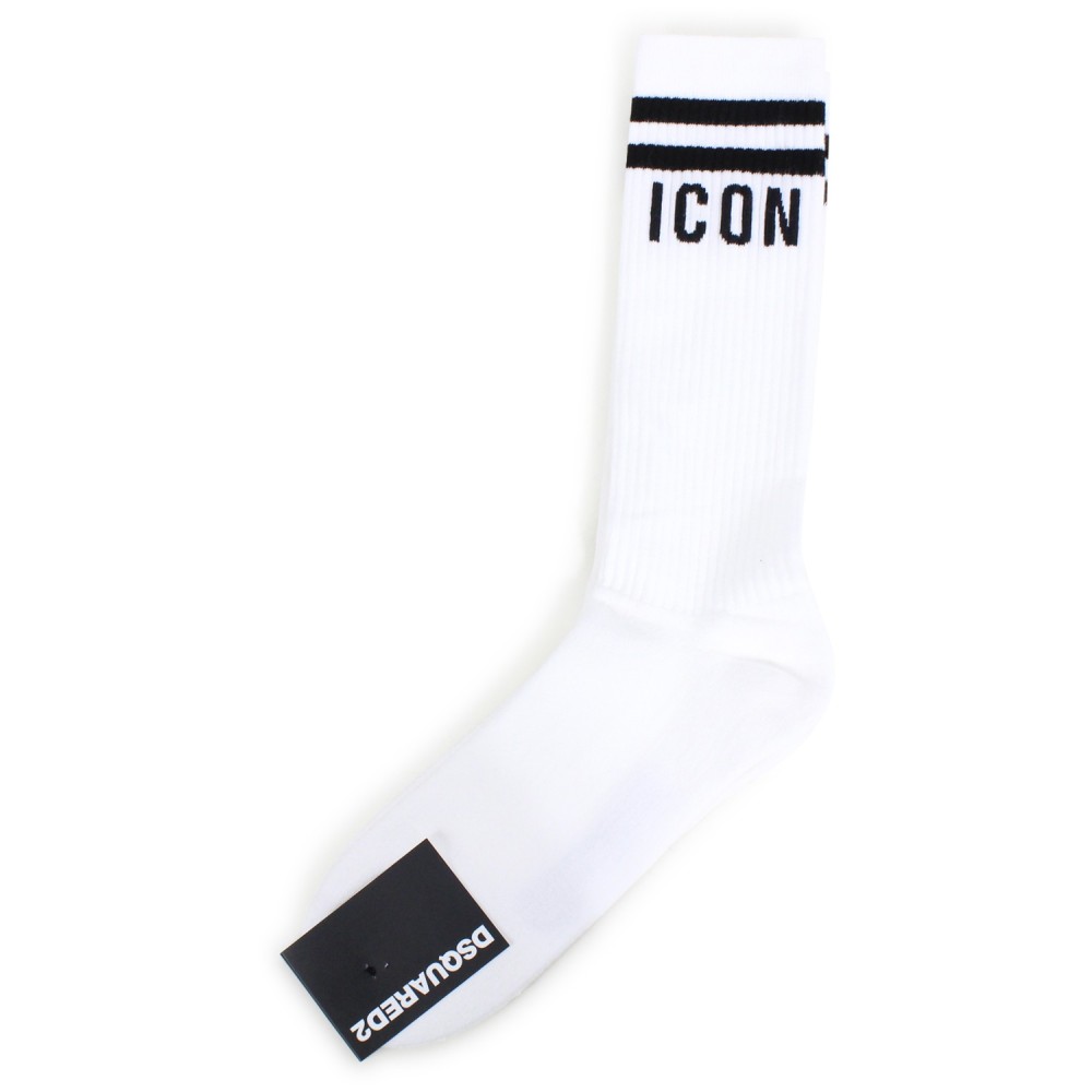 Calze bianche con logo per uomo