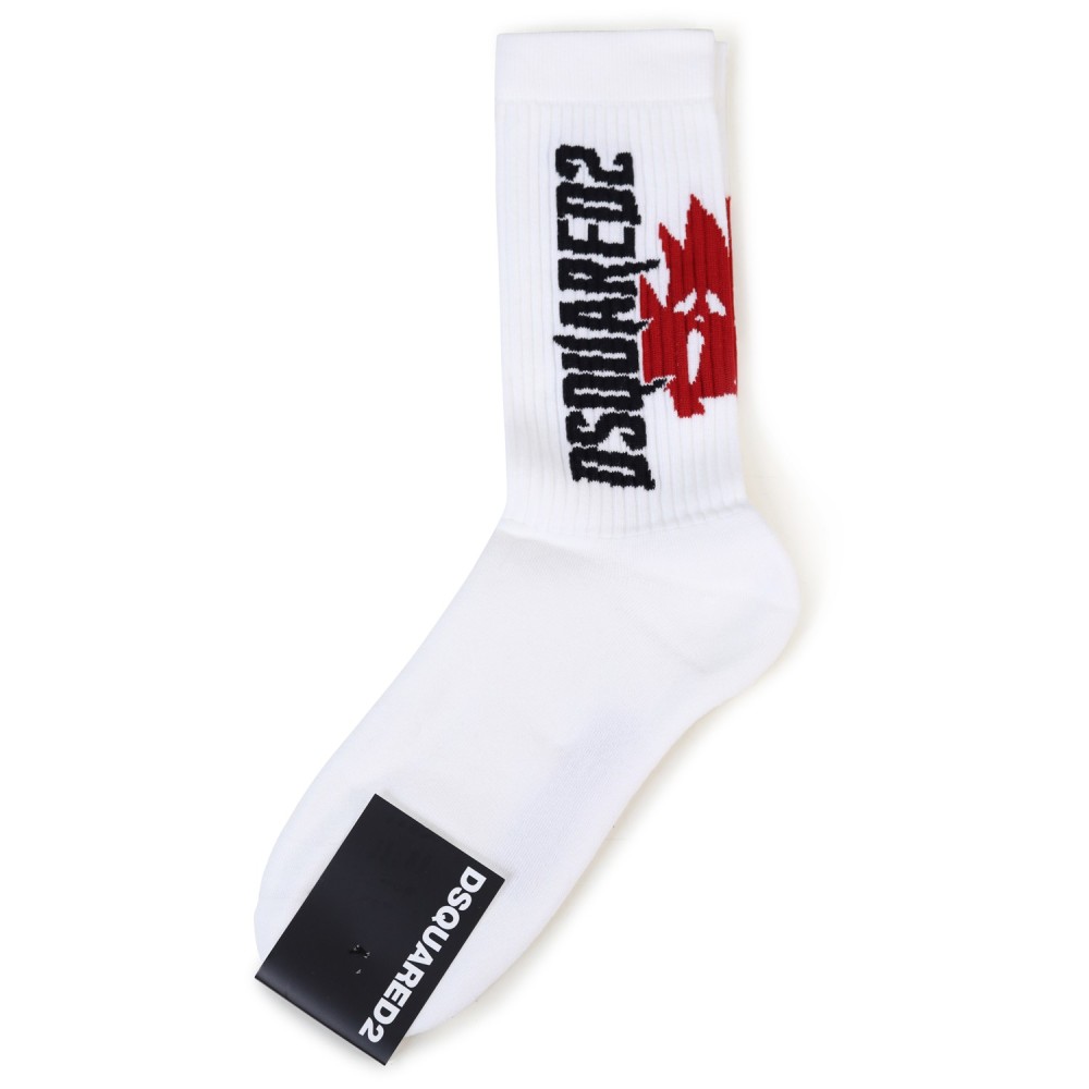 Calze bianche con logo per uomo