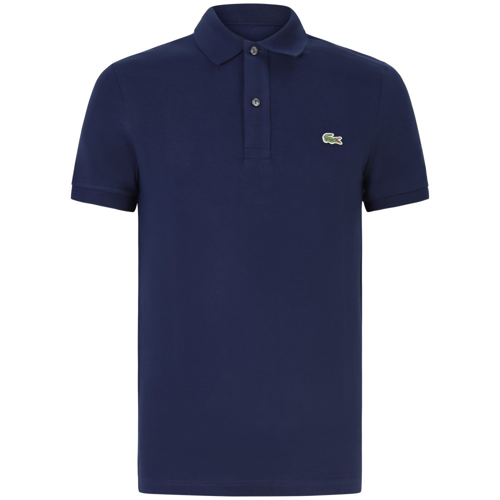 Polo blu con mini logo slim fit per uomo
