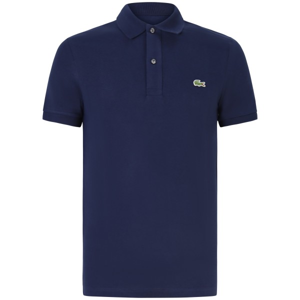 Polo blu con mini logo slim fit per uomo