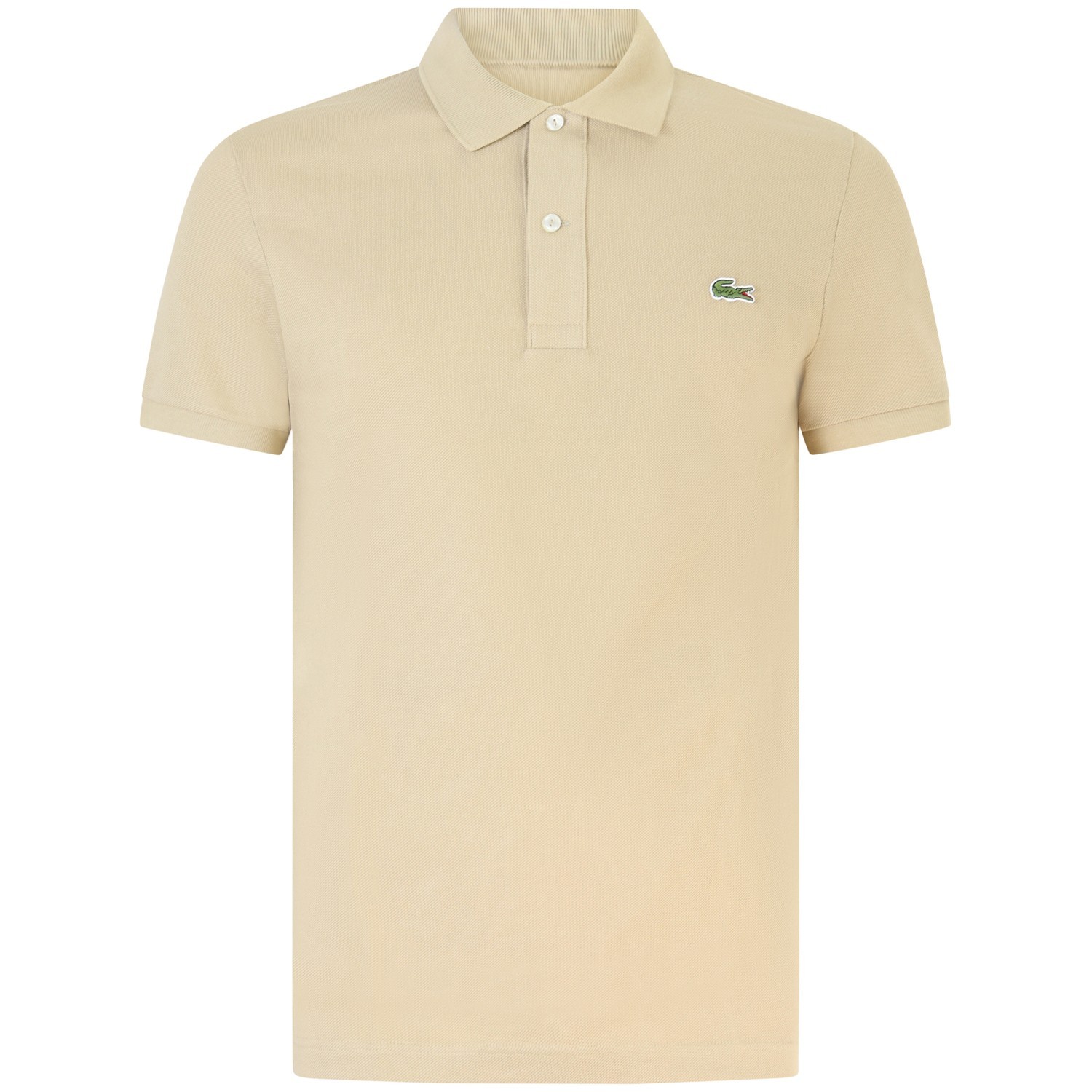 Polo beige con mini logo slim fit per uomo