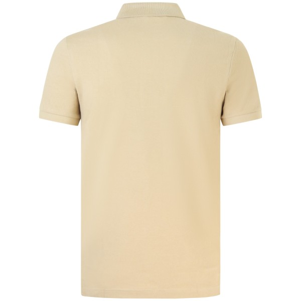 Polo beige con mini logo slim fit per uomo