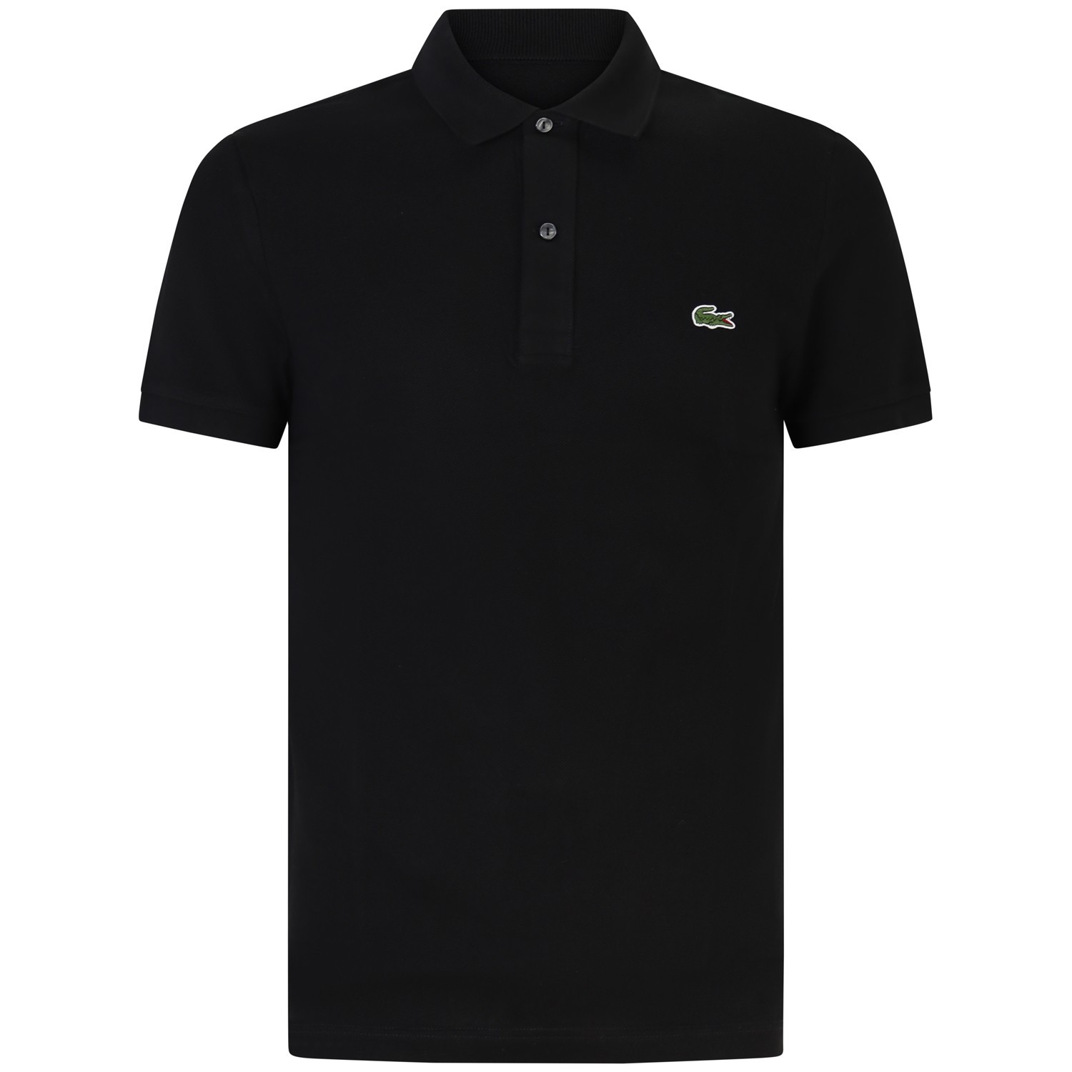 Polo nera con mini logo slim fit per uomo