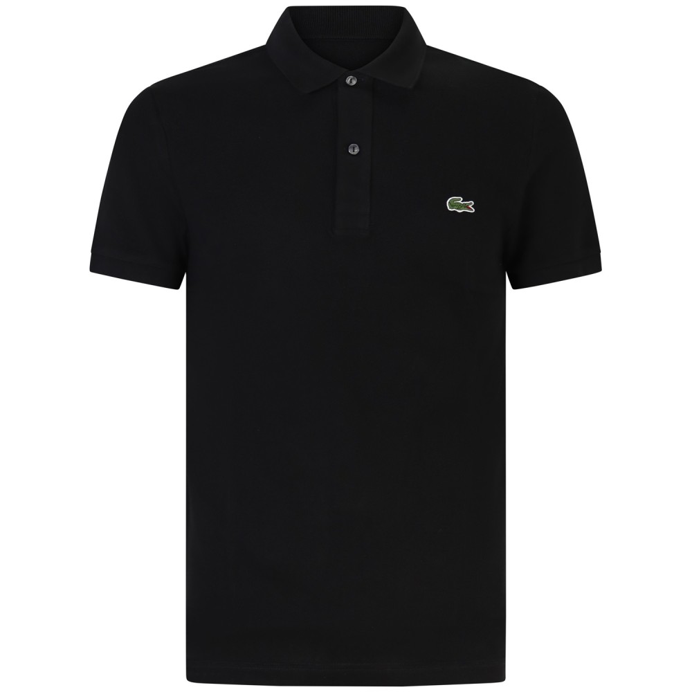 Polo nera con mini logo slim fit per uomo