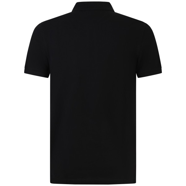 Polo nera con mini logo slim fit per uomo