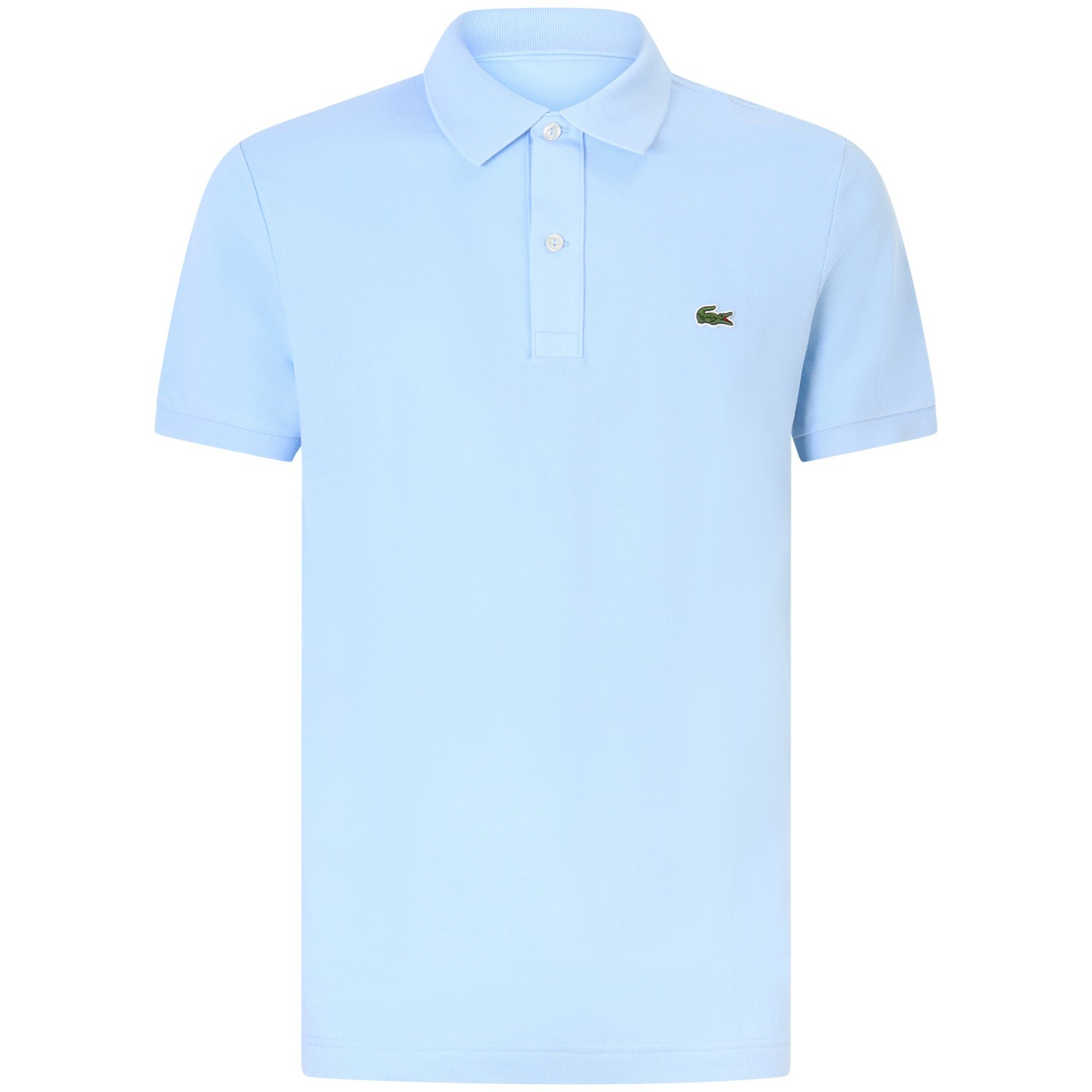 Polo celeste con mini logo slim fit per uomo