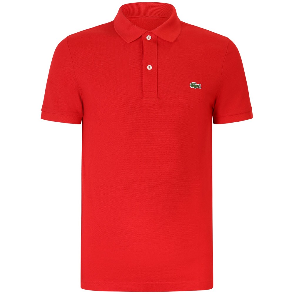 Polo rossa con mini logo slim fit per uomo