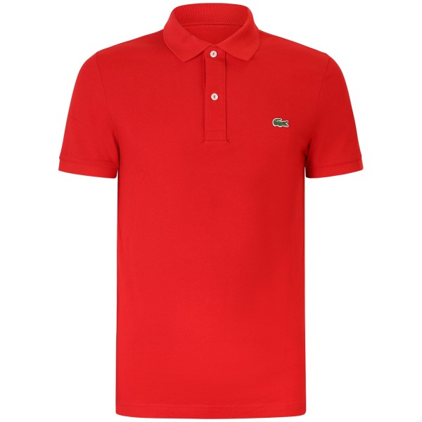 Polo rossa con mini logo slim fit per uomo
