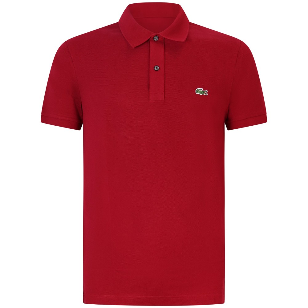 Polo bordeaux con mini logo slim fit per uomo