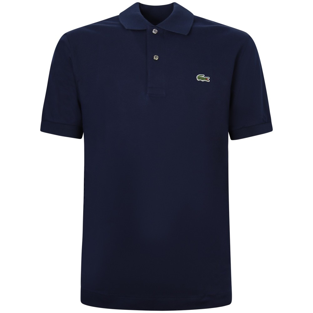 Polo blu con mini logo classic fit per uomo