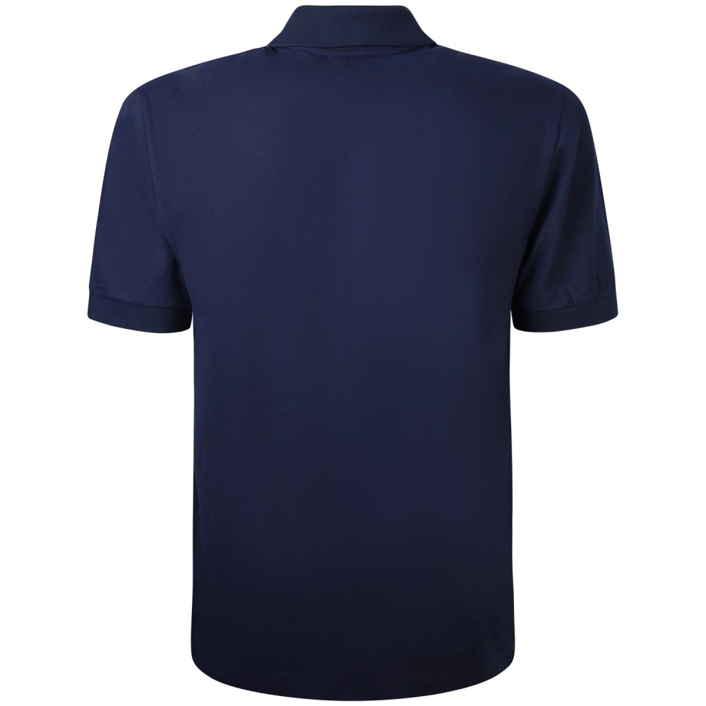 Polo blu con mini logo classic fit per uomo