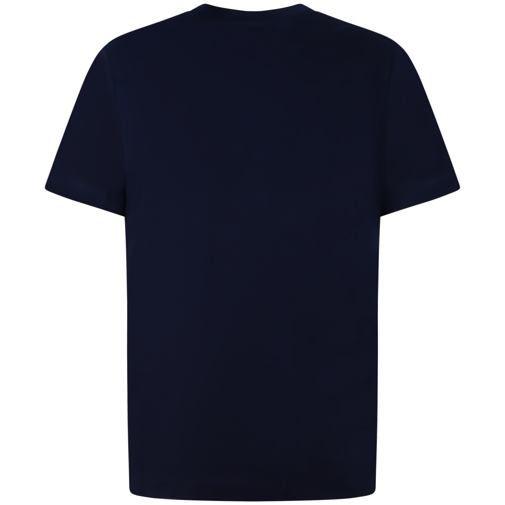 T-shirt blu con taschino per uomo