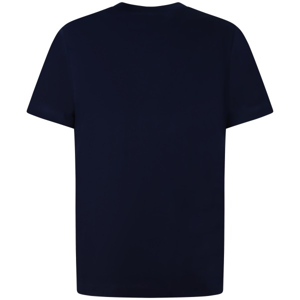 T-shirt blu con taschino per uomo