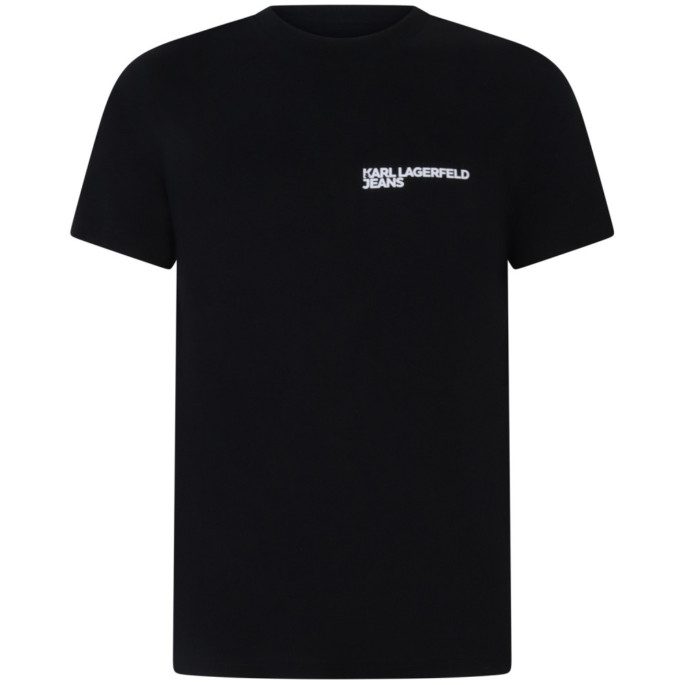 T-shirt nera con mini logo per uomo