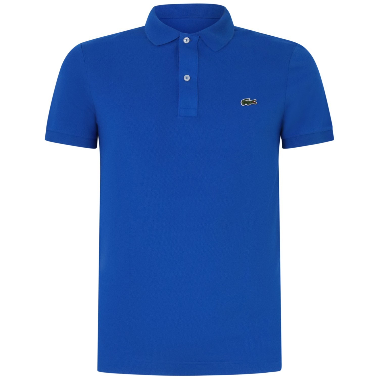 Polo blu con mini logo slim fit  per uomo