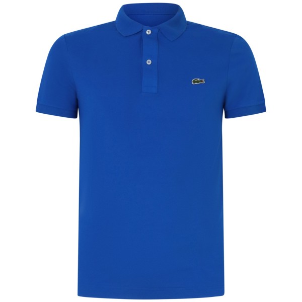 Polo blu con mini logo slim fit  per uomo