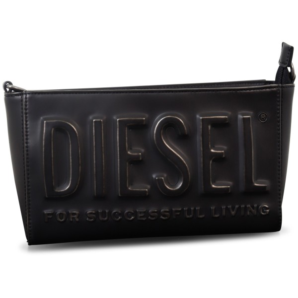 Pochette marrone con logo per uomo