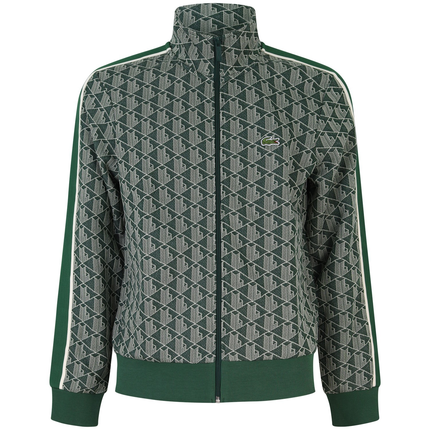 Felpa verde con zip  per uomo