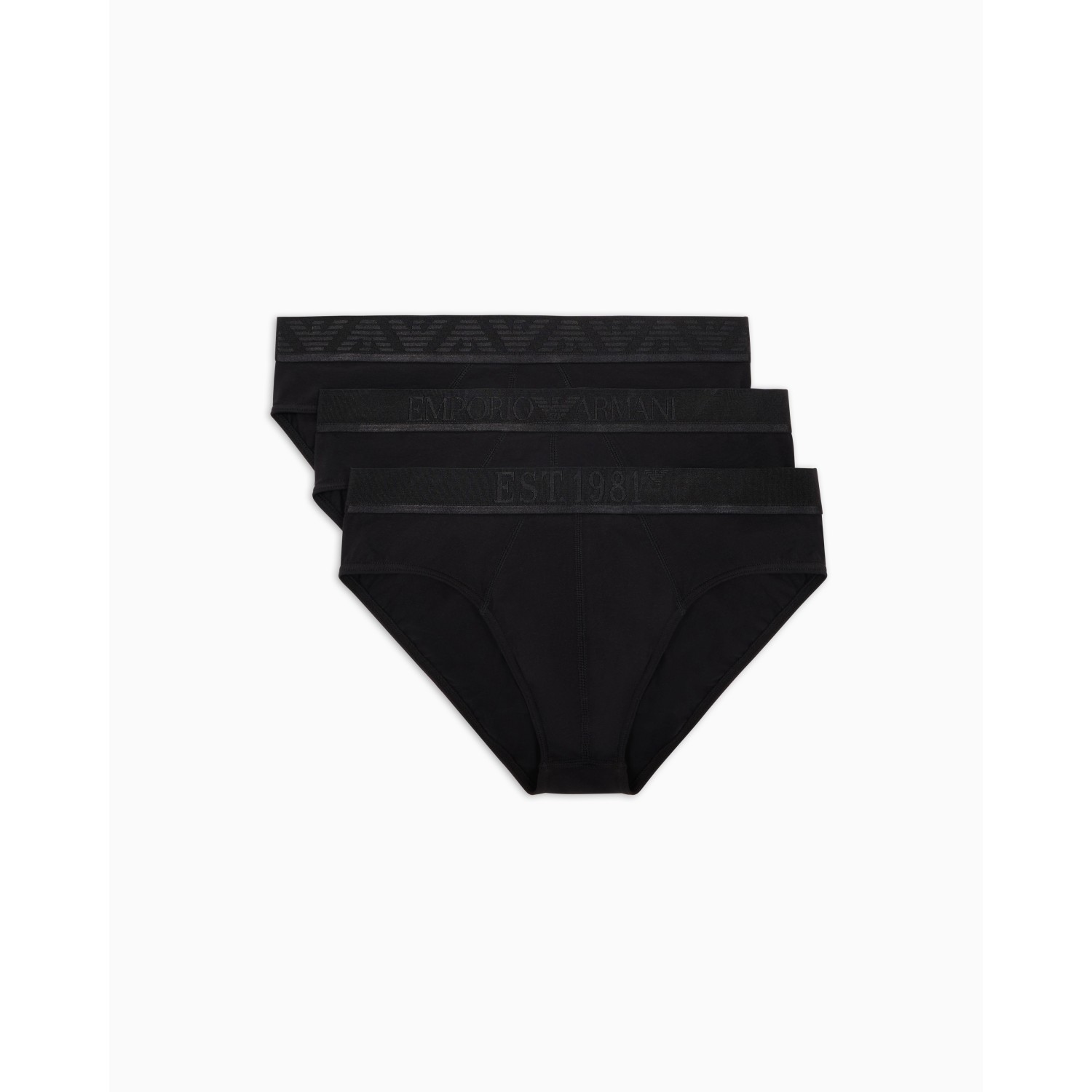 Slip 3 pack nero con logo per uomo