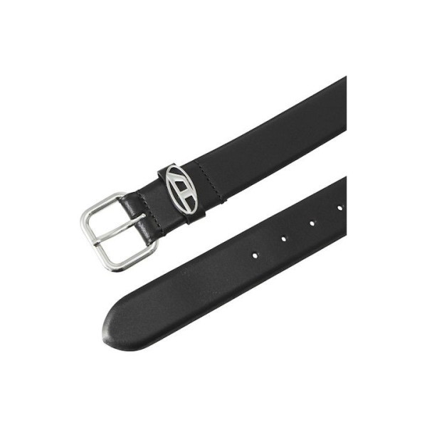 Cintura nera con logo per uomo