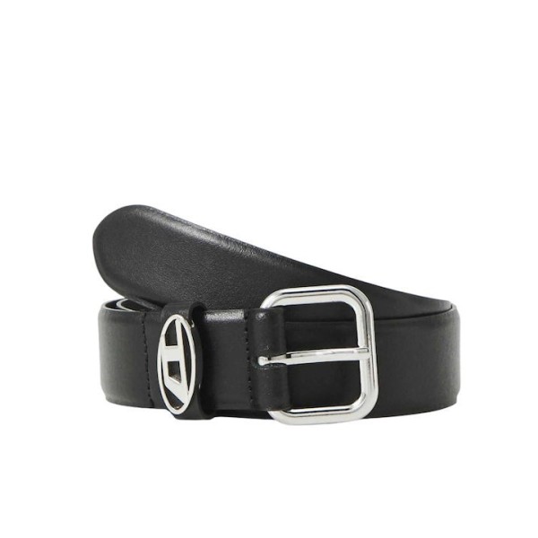 Cintura nera con logo per uomo