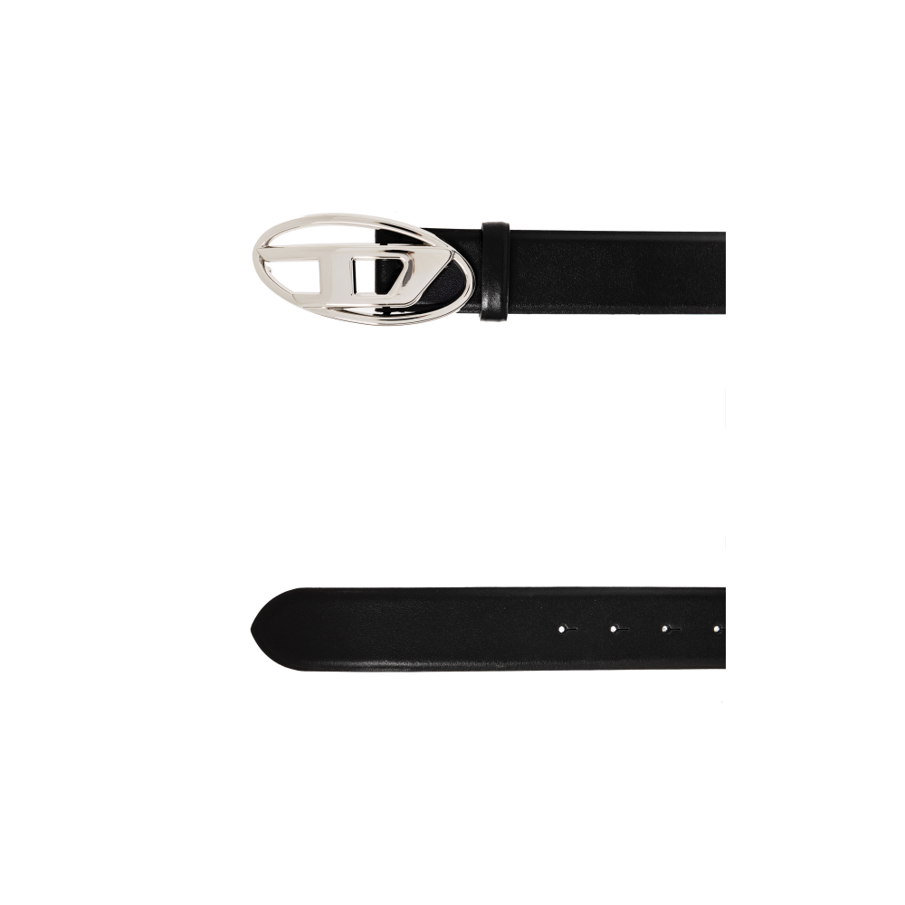 Cintura nera con logo per uomo