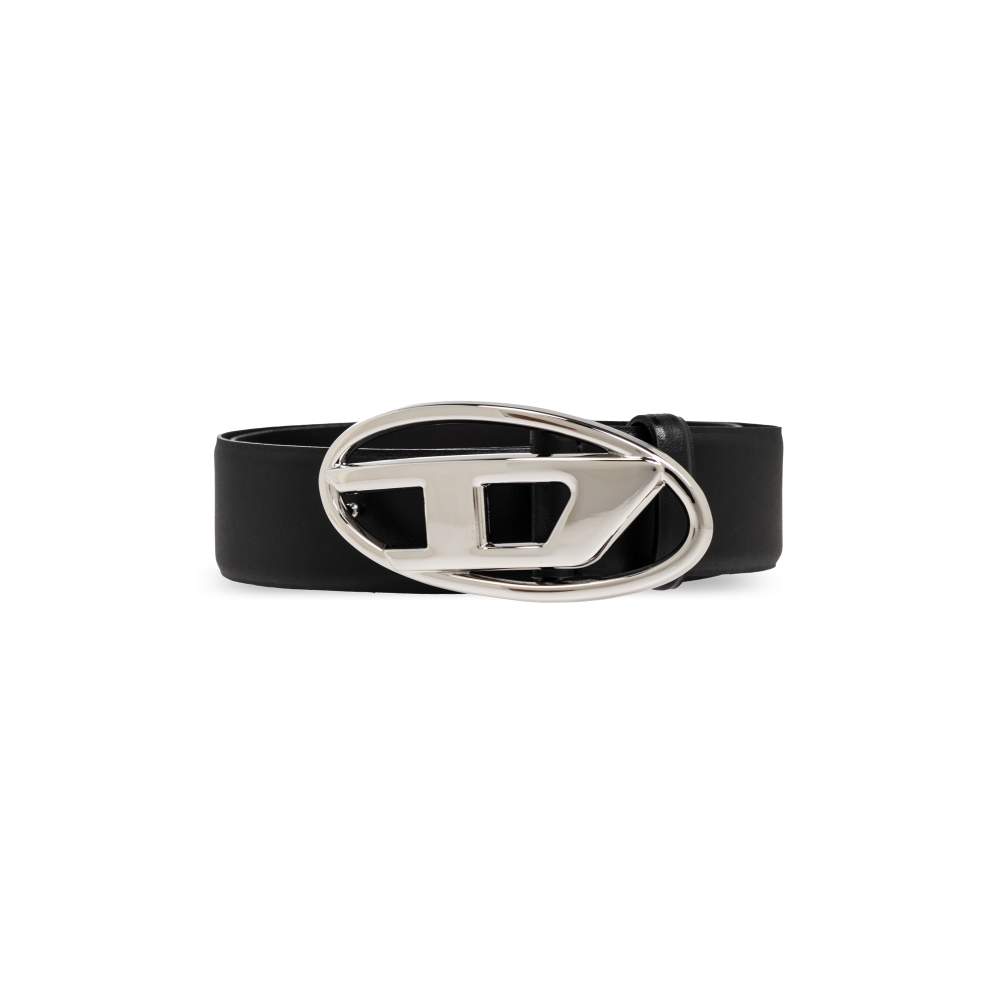 Cintura nera con logo per uomo