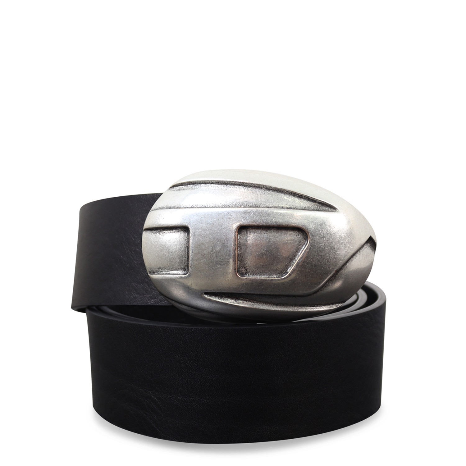 Cintura nera con logo per uomo