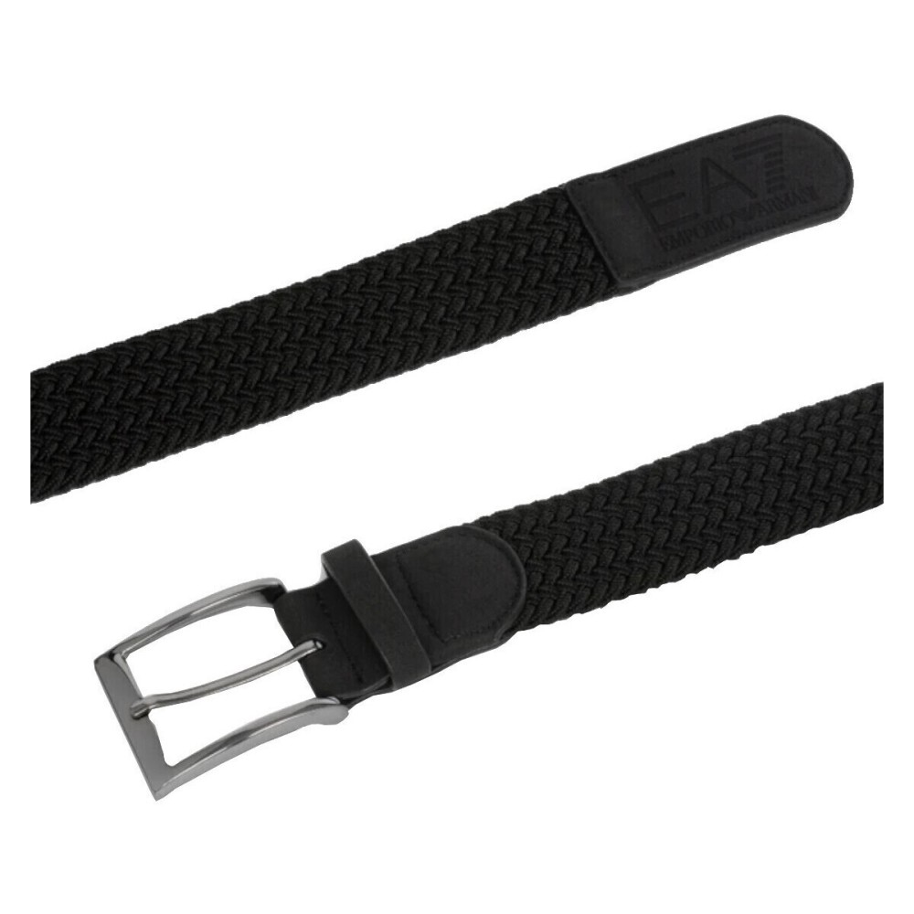 Cintura nera intrecciata per uomo