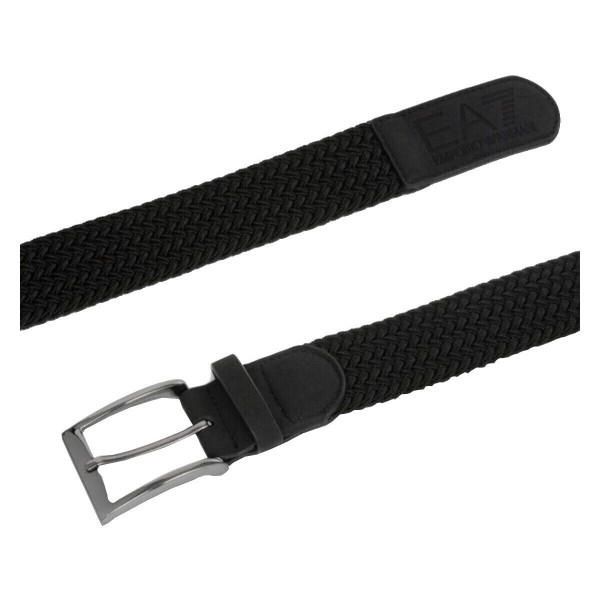 Cintura nera intrecciata per uomo