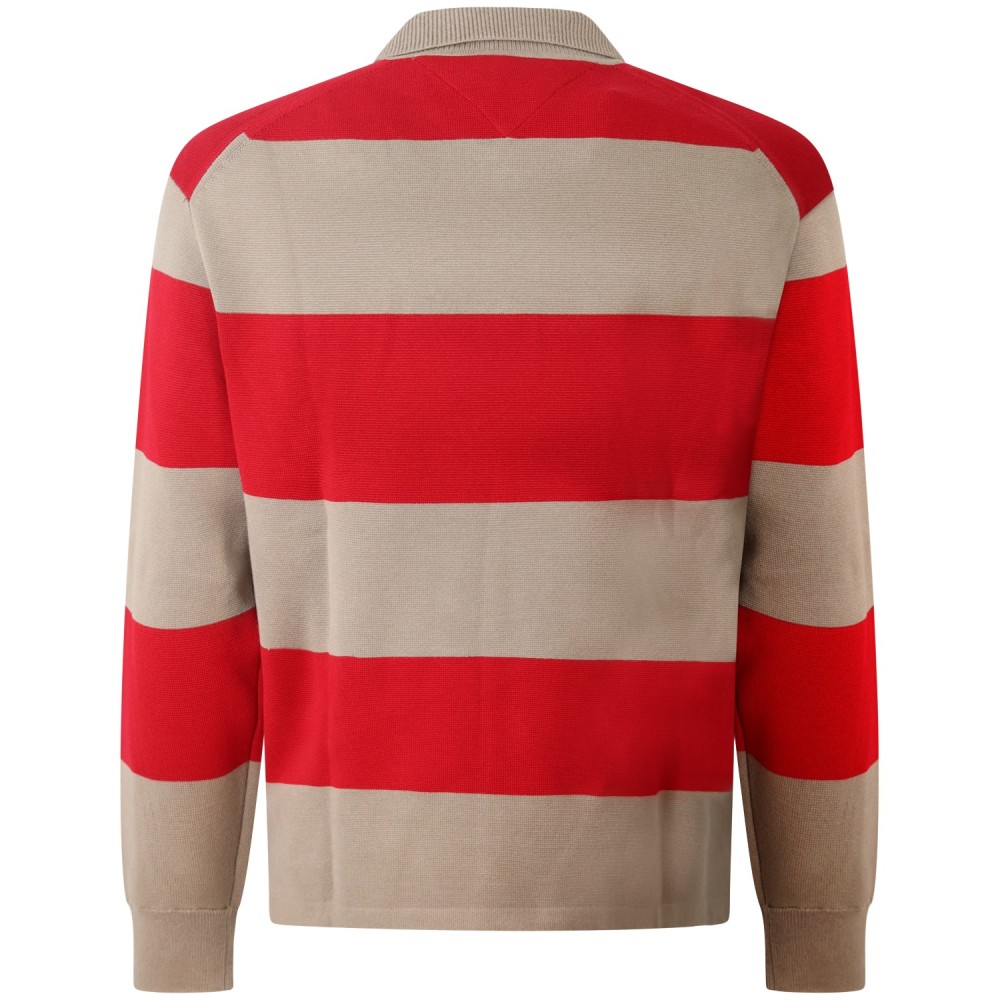 Maglione con fantasia beige/rosso per uomo