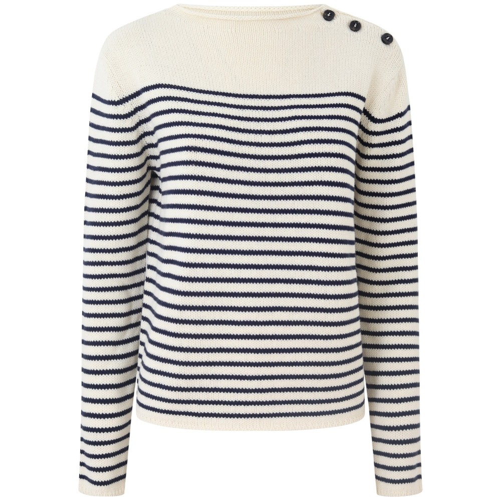 Maglia a righe bianca/blu per donna