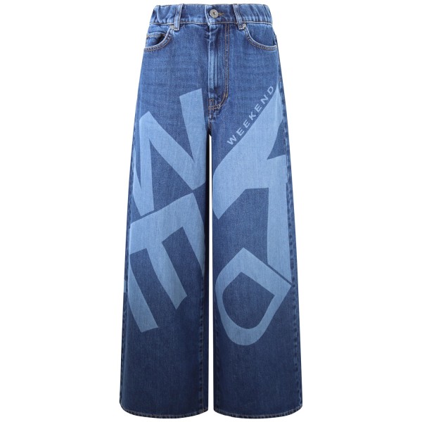 Jeans blu logato per donna