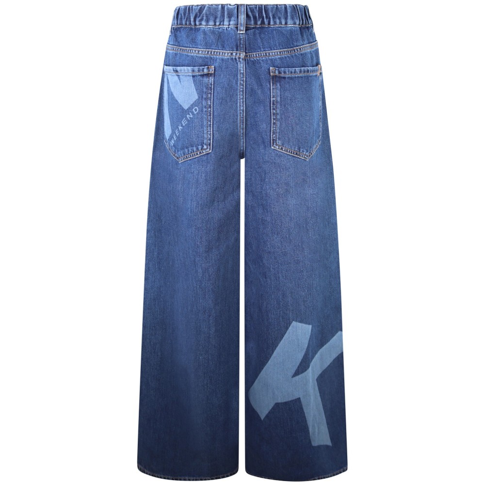 Jeans blu logato per donna