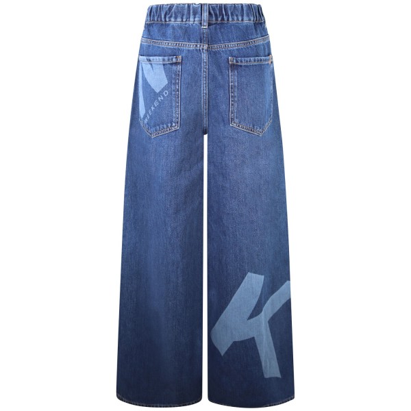 Jeans blu logato per donna